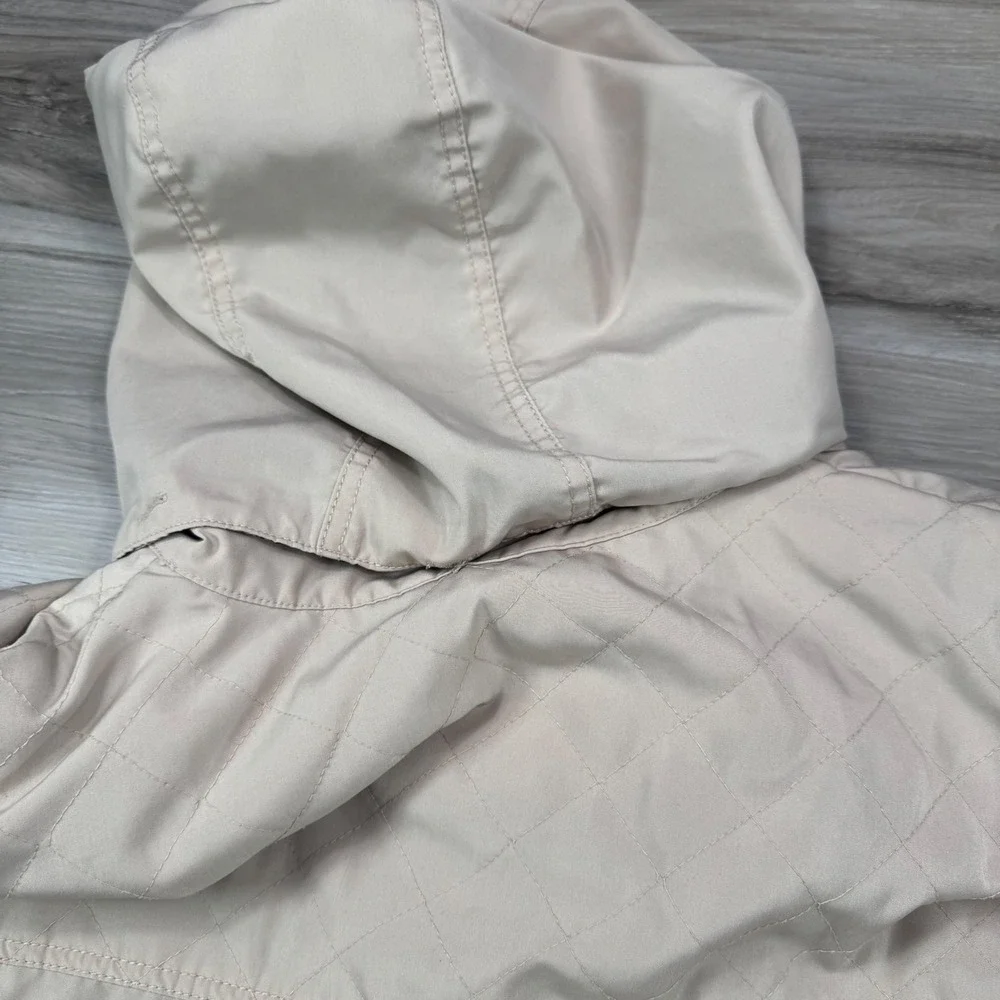 Breckenridge Women's Beige Floral Lined Hooded Jacket Size‎ XL